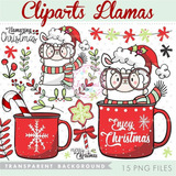 Kit Cliparts Llamas Navidad Imagenes Png Navideños #n110