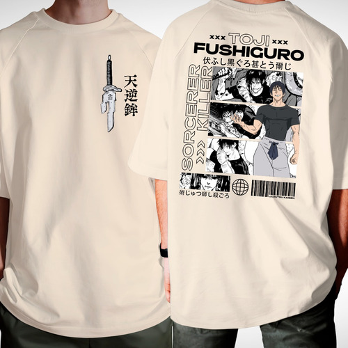 Camiseta Oversized Toji Fushiguro Jujutsu Kaisen Anime Novo