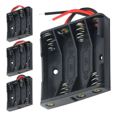 4 Piezas | Caja Portapilas Para 4 Pilas Aaa En Serie Estuche | Envío gratis