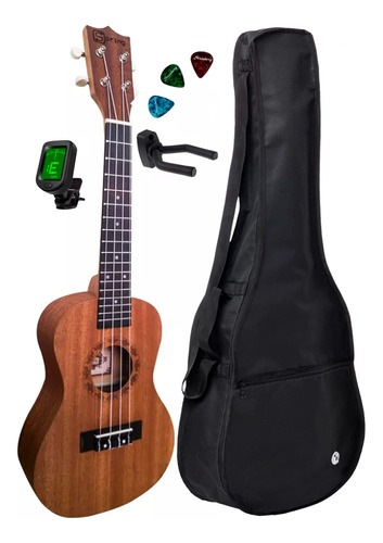 Kit Ukulele Us23 Concert + Capa + Suporte Acessórios