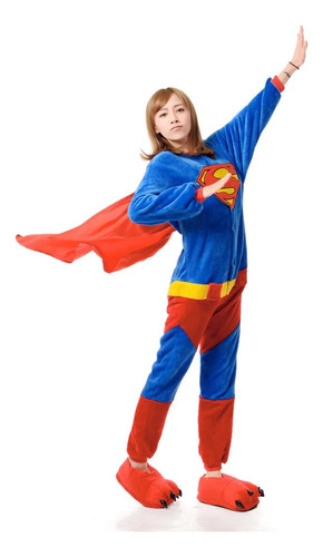 Pijama Con Capas De Superhéroes Para Hombre Y Adulto, De Una