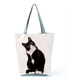 Bolsa Sacola Feminina Gatos Preto E Branco