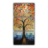 60x120cm Set 3 Cuadros Modernos Vida Árbol Dorado Y Arcoír