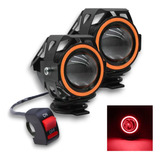 Kit Faros U7 Proyector + Tecla Moto Ojo Angel Rojo A-vip