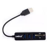 Lector Hub Usb 2.0 X3 Puertos Tarjeta Sd - Micro Sd Tf 