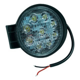 Aux Faro Universal Redondo Luz Trabajo Led 9 Led 12/80v 27w