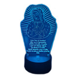 Virgen De Guadalupe Oración Lámpara Led Protección Fanart