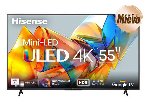 Pantalla Hisense 55 PuLG U6h Uled 4k Smart Google Tv 55u6k 