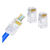 Conector Plug Rede Rj45 Rj-45 Vazado Passagem 40 Peças