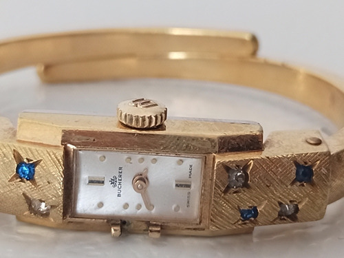 Reloj Bucherer De Dama, Cuerda Vintage Chapa De Oro Swiss 