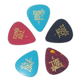 Set De 5 Puas Ernie Ball Celuloide Varias Durezas De Colores