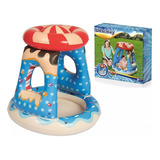 Pileta Inflable Para Bebes Candy 90 X 90 Con Techo Color Celeste