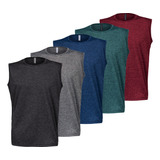 Kit 5 Camisetas Regata Machão Dry Fit Masculina Fitness