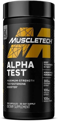 Preentreno Alpha Test Muscletech Testosterona 120 Capsulas