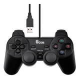 Control Joystick Diseño Playstation 2 Ps2 Para Pc Vbracion Color Negro