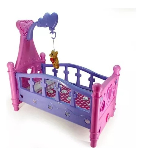 Cuna + Muñeca Juguete Para Niñas Cama Bebe Musical Sonido