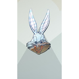 Cuadro Acrílico Espejo Bugs Bunny Irrompible 40cm X 22cm 