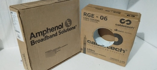 Cabo Coaxial Rg6 Amphenol Ou Cabletech 100m