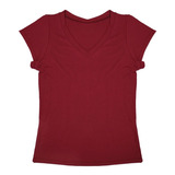 Blusa Camiseta Feminina Gola V Babylook Básica Lisa