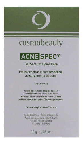 Cosmobeauty Gel Secativo Acne Spec Peles Oleosas 30g