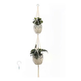 Macrame Colgante Maceta Para 2 Plantas Marca Anudarte