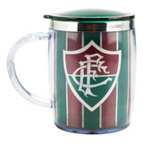 Caneca Térmica Tampa Time Fluminense Licenciado 450 Ml Cor Vermelho E Verde