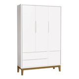 Guarda Roupa Bebe Branco Mdf 3 Portas Classic Madeira