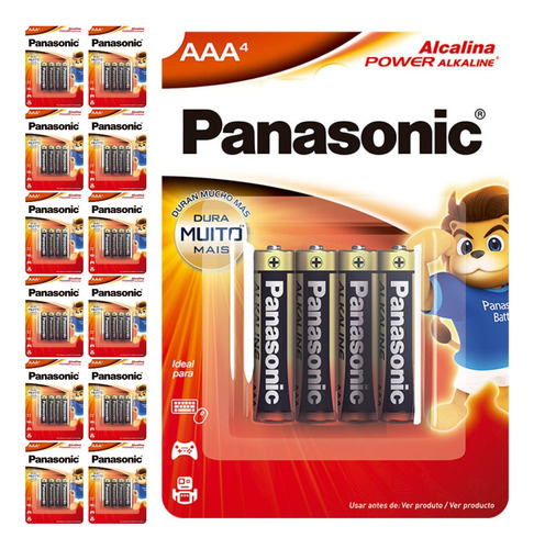 52 Pilhas Alcalinas Aaa 3a Panasonic 13 Cart