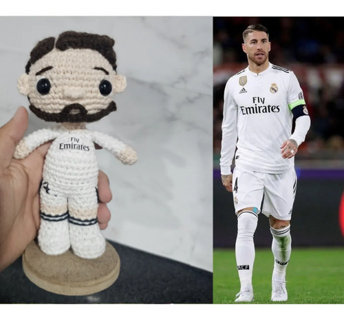 Futbolista Sergio Ramos Amigurumi Muñeco