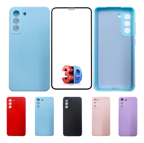 Película 3d + Capa Silicone Veludo Para S23 Fe / Redmi 13c