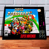Quadro Decorativo A4 33x25 Super Mario Kart Super Nintendo