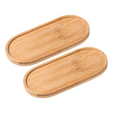 Muyier 2 Bandejas De Madera For Baño, Plato De Tocador,