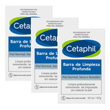 Pack 3 Cetaphil Barra De Limpieza Profunda Rostro Y Cuerpo