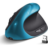 Mouse Ergonómico Woddlffy Vertical, 6 Botones, Color Blue