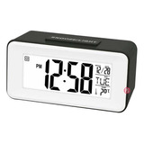 Reloj Despertador Digital Pantalla Lcd Color Negro - Ps