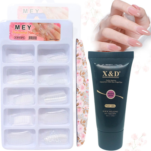 Kit Reposição De Materiais Polygel Poligel + Molde F1 E Lixa