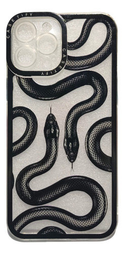 Funda Forro Estuche Diseño Serpientes Negras Para iPhone