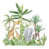 Dibujos Animados De Animales De La Selva Tropical, Elefante,