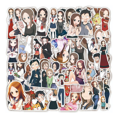 Teasing Master Takagi-san 45 Calcomanía Stickers Pvc Vs Agua