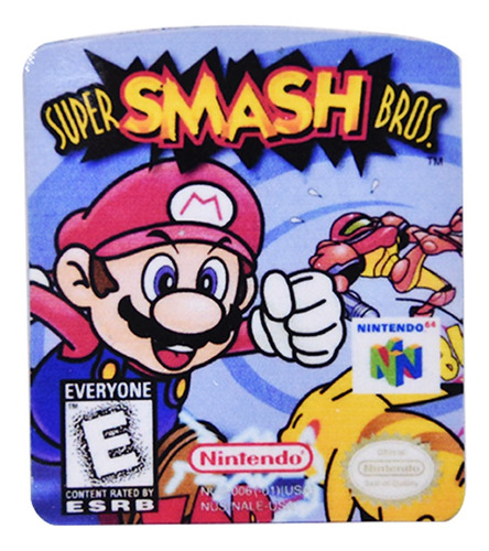 Sticker Label Para Super Smash Bros 64 Juego Cartucho