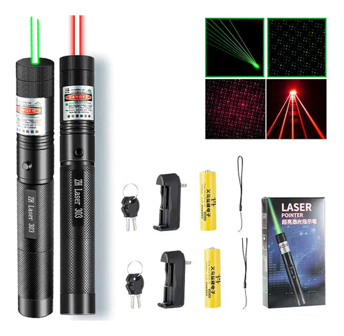 Ponteiro Laser Verde Vermelho Poderoso Usb Recarregável