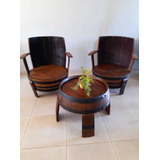 Juego De Sillones Barrica Roble Comedor Patio