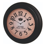 Reloj Pared Home Sweet 50 Cm Deco Moderno Vintage Clásico 