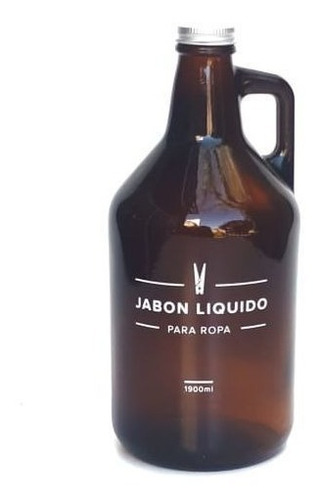 Botellon Jabon Liquido Ambar Vidrio Botella Lavadero Trendy