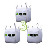 Saco Big Bags 3 Unidades Reciclagem 1000kg C1 120x90x90 1m³