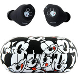 Disney Mickey Mouse Auriculares Bluetooth Con Funda De Carga Color Negro