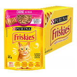 Purina Friskies 15 Sachês 85g Ração Úmida Gato Sabor Carne