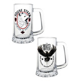 Vaso Geek Industry Game Of Thrones De 420ml Color Stark Y Guardia De La Noche Pack2 Unidades