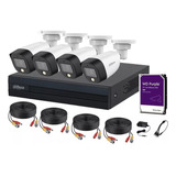 Kit Full Color 4 Cámaras Microfono 5mp 2mp 1tb Dvr 8c Dahua