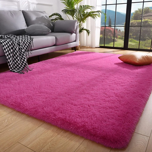 Tapete Sala Quarto 2,00x1,50 Shaggy Casa Laura Enxovais Luxuoso Peludo Fofinho Pink